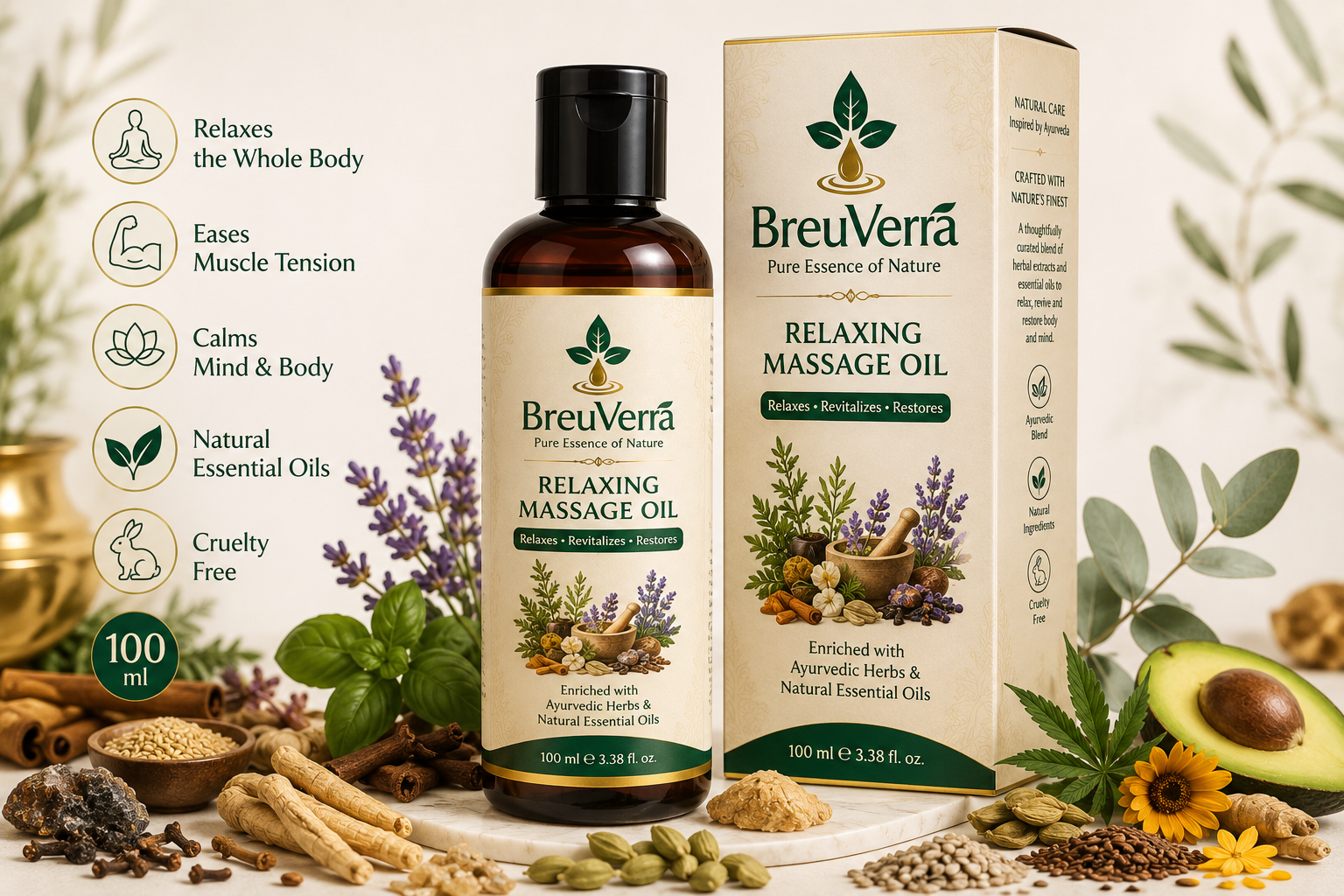 BreuVerra Relaxing Massage Oil