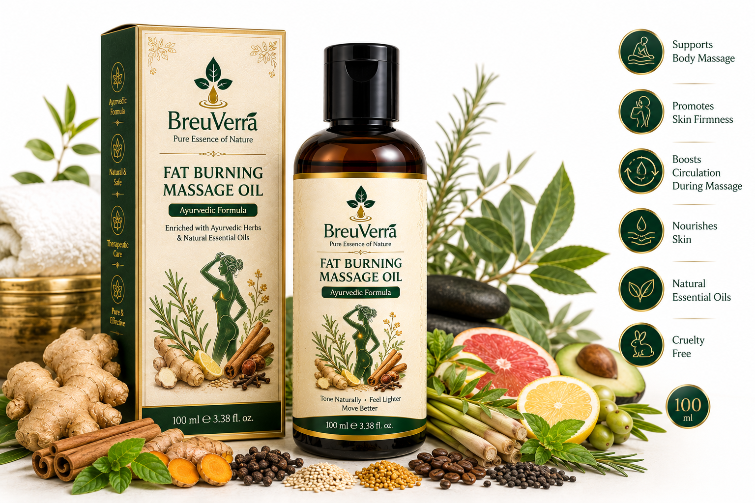 BreuVerra Fat Burning Massage Oil